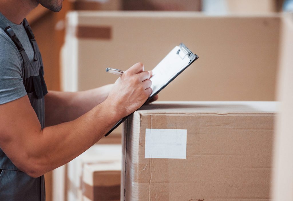 warehouse working signing forms