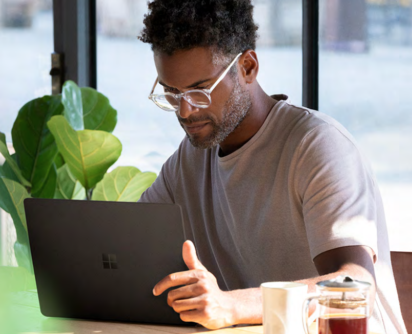 man working on laptop