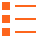 orange bullet list icon