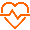 orange heartbeat icon