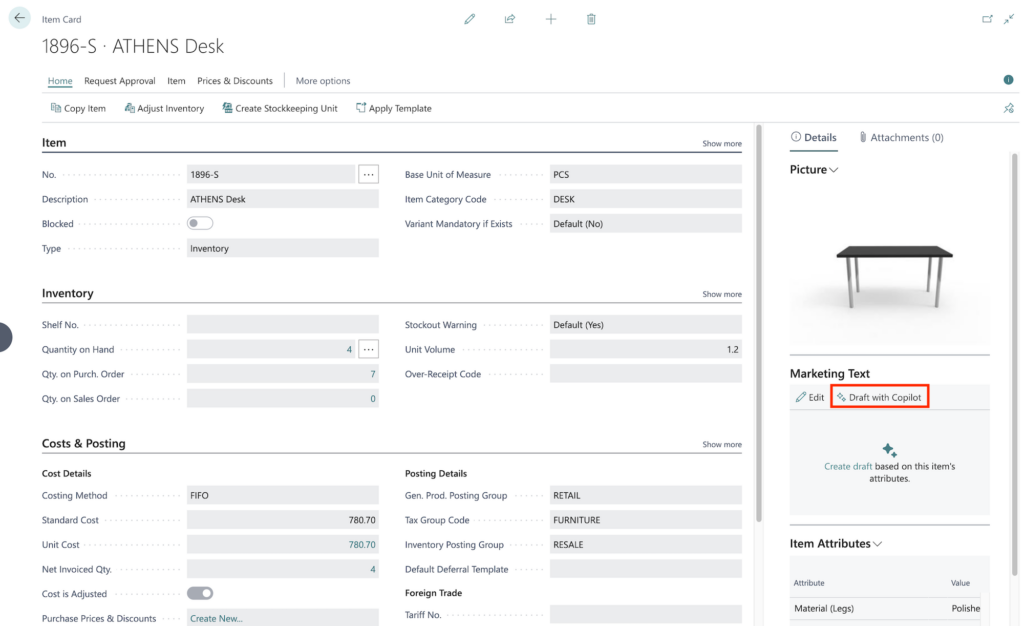 draft marketing text with copilot