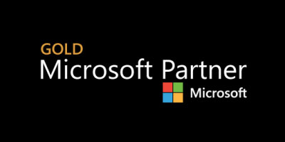 Gold Microsoft Partner Award on black background