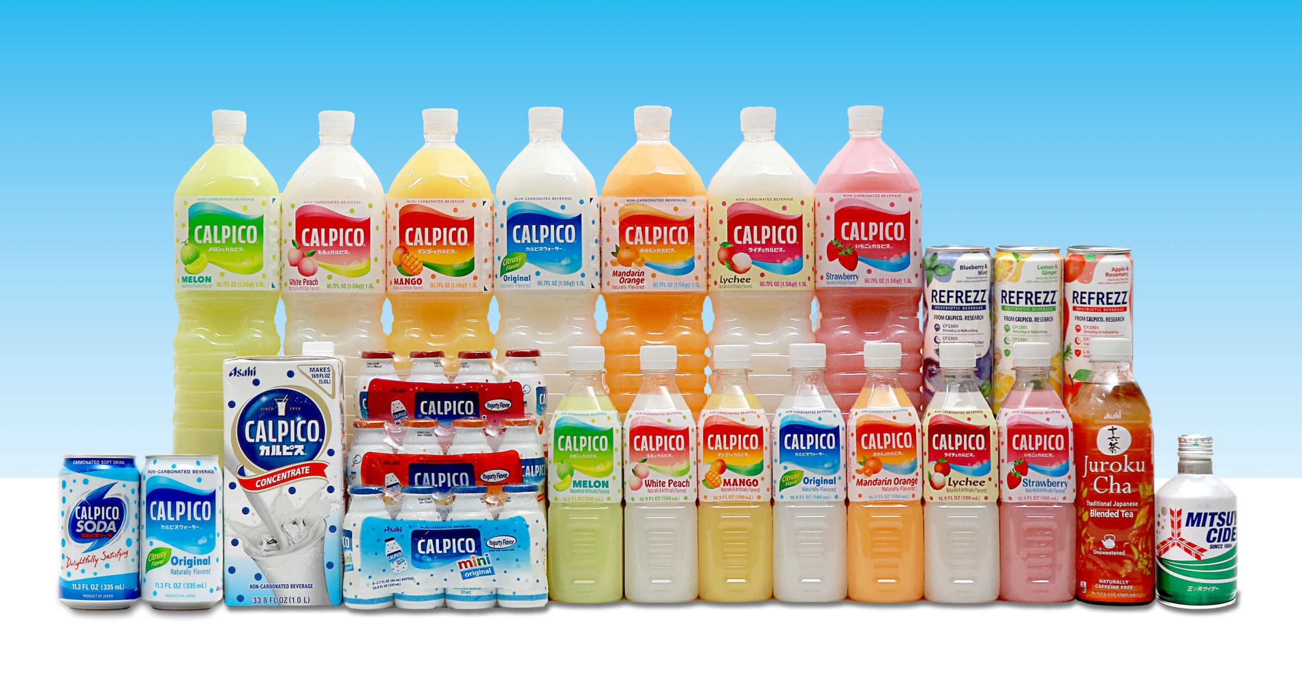 Calpico bottled drinks